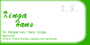 kinga hans business card